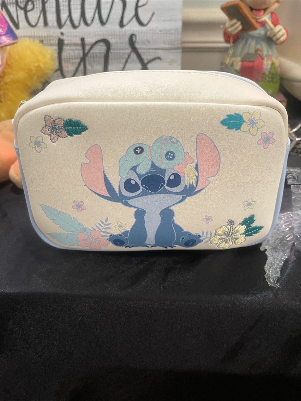 Loungefly Disney Stitch Cream Blue Pink Cosmetic Bag